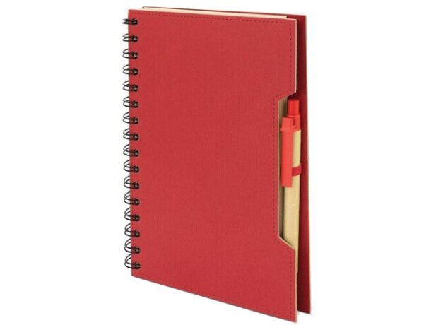 Cuaderno A5 anillas cartón reciclado y RPET Green Life con bolígrafo Rojo detalle 9