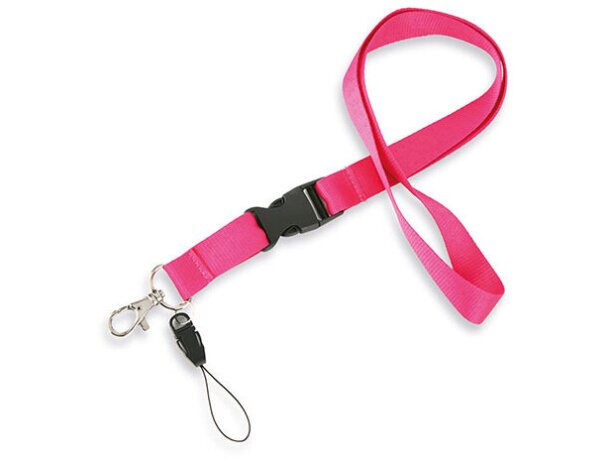 Lanyard doble de poliéster fucsia