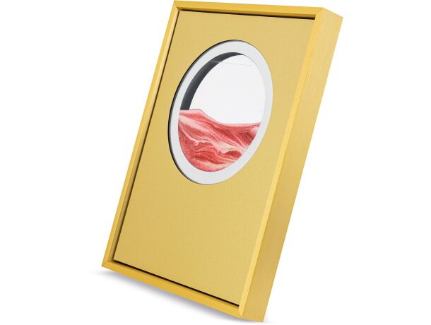 Trofeo Victum con marco metálico y arena en movimiento detalle 5