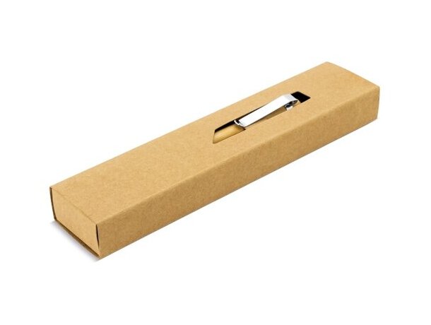 Estuche Glen de cartón reciclado para bolígrafo corporativo Natural Kraft detalle 1