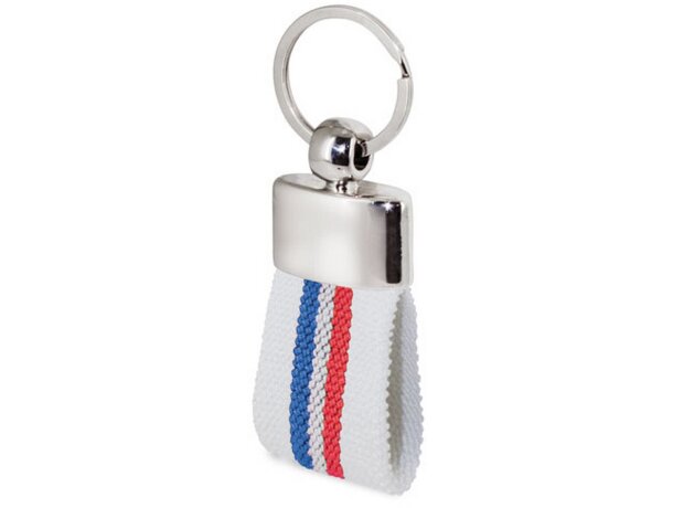 Llavero cinturon bandera Derex Francia/blanco detalle 2
