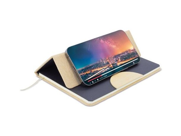 Cuaderno Talyx bambú RPET con base integrada para móvil detalle 1
