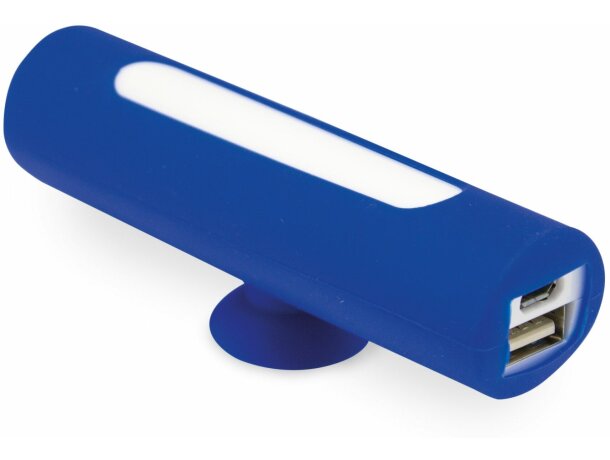 Batería portátil con ventosa con logo azul Batería portátil con ventosa con logo azul