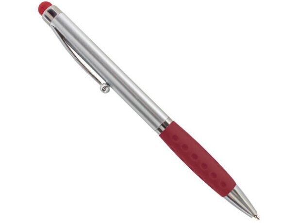 Bolígrafo puntero de plástico y cuerpo en plata rojo