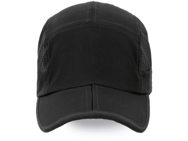 Gorra plegable Harris de poliéster técnico transpirable Negro detalle 5