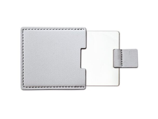 Espejo compacto Lilyan con funda en PU mate personalizable Plata detalle 10