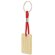 Llavero rectangular Yibin de bambú con cordón de colores Rojo detalle 3