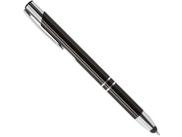 Bolígrafo metálico con puntero y clip negro