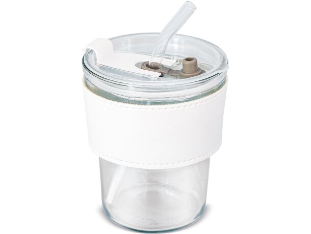 Vaso cristal 330ml con pajita reutilizable Delicatessen detalle 1