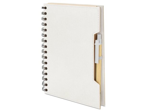 Cuaderno A5 anillas cartón reciclado y RPET Green Life con bolígrafo Blanco detalle 4