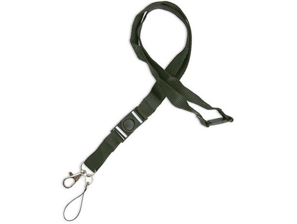 Lanyard doble de poliéster con enganche de hierro negro