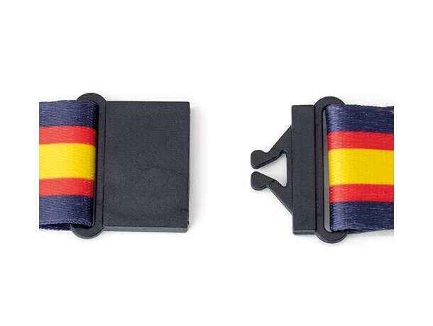 Lanyard bandera ancha Policia poliéster con cierre seguridad Azul marino detalle 6