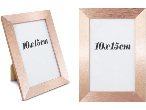 Portafotos Oropel en madera con capacidad para foto 10x15 Oro/rosa detalle 5