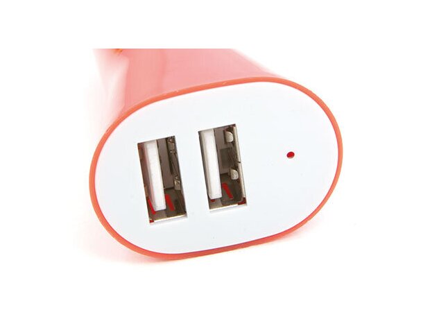 Cargador de coche doble usb blanco rojo