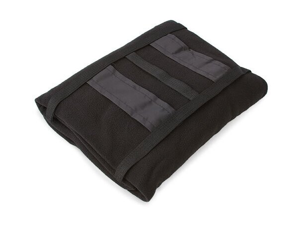 Manta polar de viaje con funda negro