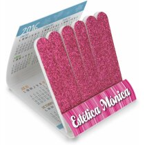 Carterita con limas de uñas con calendario personalizada fucsia Carterita con limas de uñas con calendario personalizada fucsia