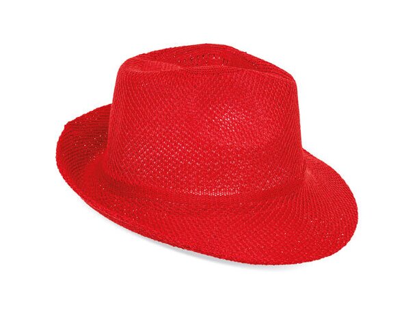 Sombrero de ala ancha en poliester rojo