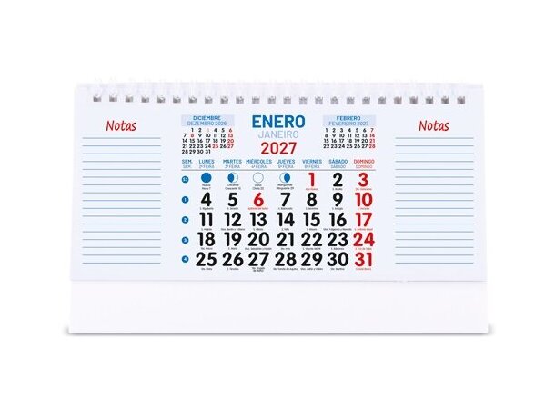 Calendario de sobremesa con vista mensual y diaria de Danvil detalle 2