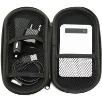 Estuche de powerbank con cargadores personalizado negro Estuche de powerbank con cargadores personalizado negro