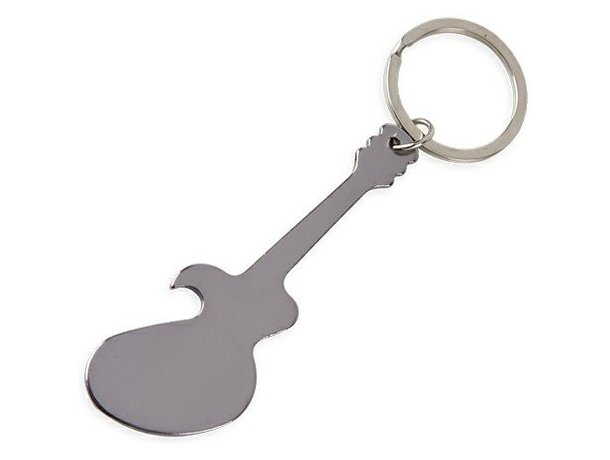 Llavero aluminio guitarra az personalizada gris