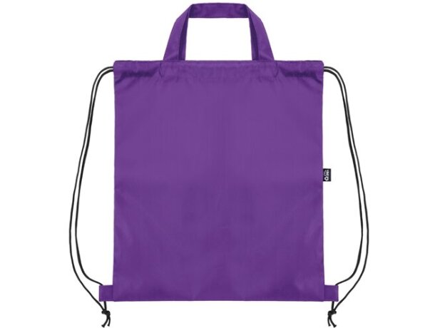 Bolsa mochila RPET Carot con cuerdas ajustables Lila detalle 6