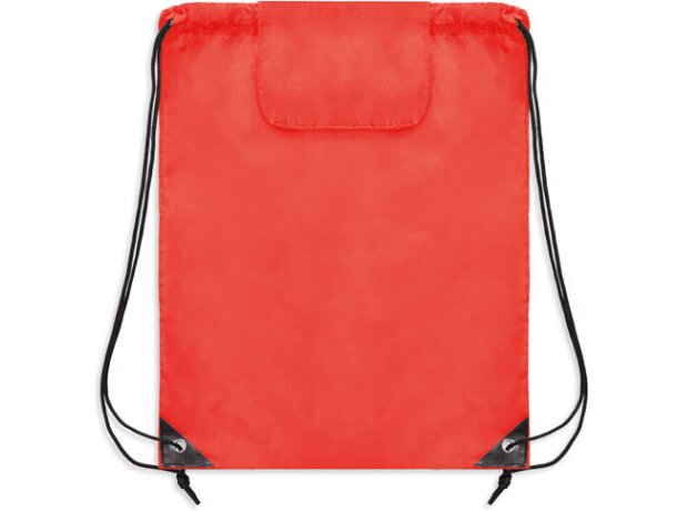 Bolsa mochila de nylon con cuerdas rojo
