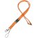 Lanyard doble de poliéster con enganche de hierro naranja