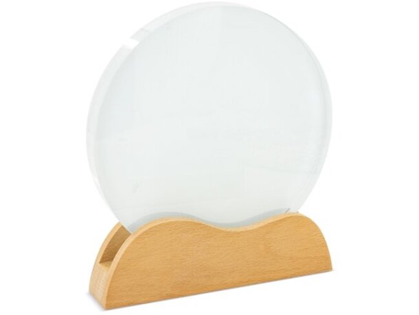 Trofeo Marsik madera y cristal con sublimación 18x20 cm detalle 4