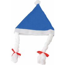 Gorro de Navidad con trenzas azul barato