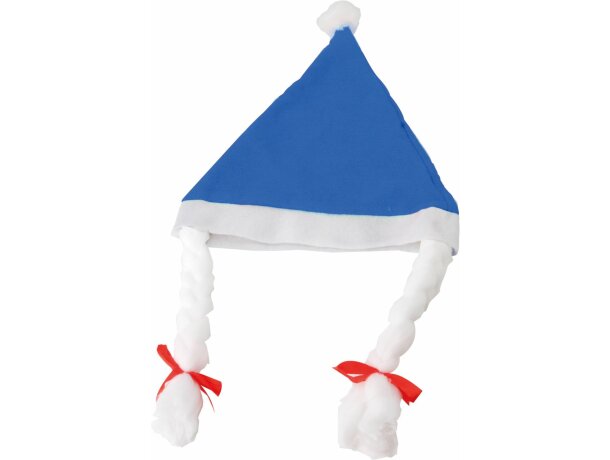 Gorro de Navidad con trenzas azul barato