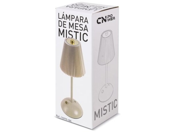 Lámpara mesa Mistic recargable con regulación táctil 3 tonos Beige detalle 1