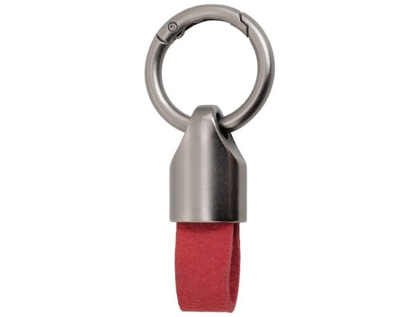 Llavero Turón de metal y PU con grabación láser personalizable Rojo detalle 5