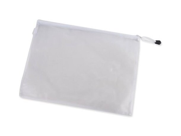 Bolsa grande de pvc con cremallera blanco