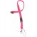 Lanyard doble de poliéster con enganche de hierro fucsia