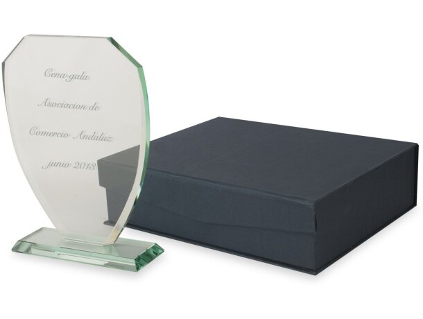 Trofeo de cristal con base 10x14.5 cm para grabar personalizado
