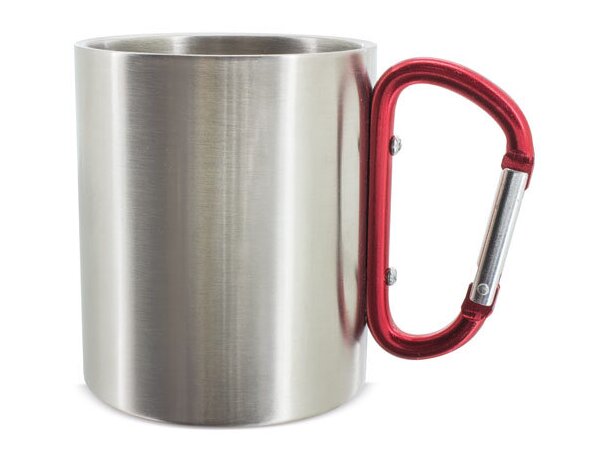Taza con mosqueton plus personalizado rojo