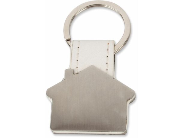 Llavero en forma de casa metálico con cinta personalizado Llavero en forma de casa metálico con cinta personalizado