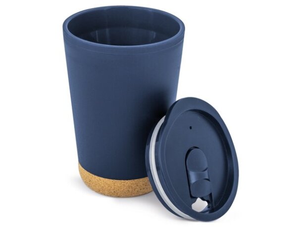 Vaso térmico doble pared con base de corcho Veneza 300ml Azul marino detalle 9