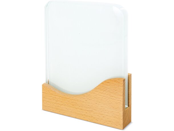 Trofeo para sublimación Enif en madera y cristal con estuche detalle 1