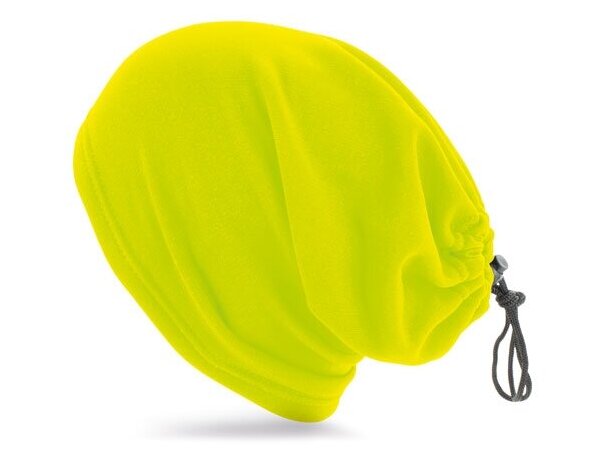 Braga polar con gorro plus quality amarillo fluorescente