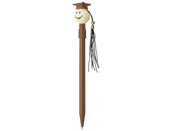 Bolígrafo con muñeco graduado marron