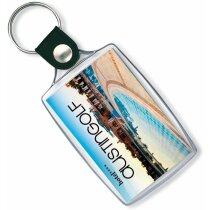 Llavero rectangular abs con cinta polipiel y etiqueta digital HOTEL