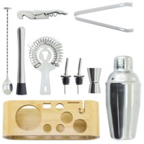 Set Cosmopolitan bambú acero 9 accesorios bar
