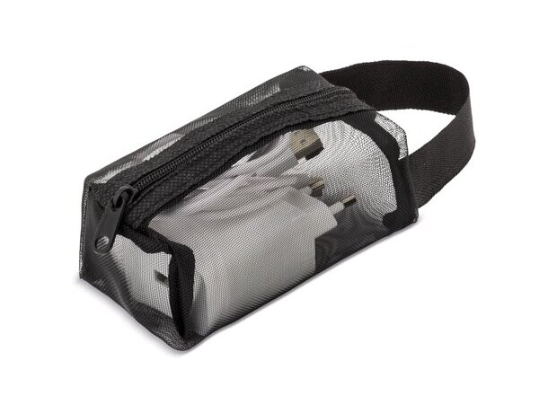 Neceser portatodo Tanis con malla semitransparente de poliéster Negro detalle 1