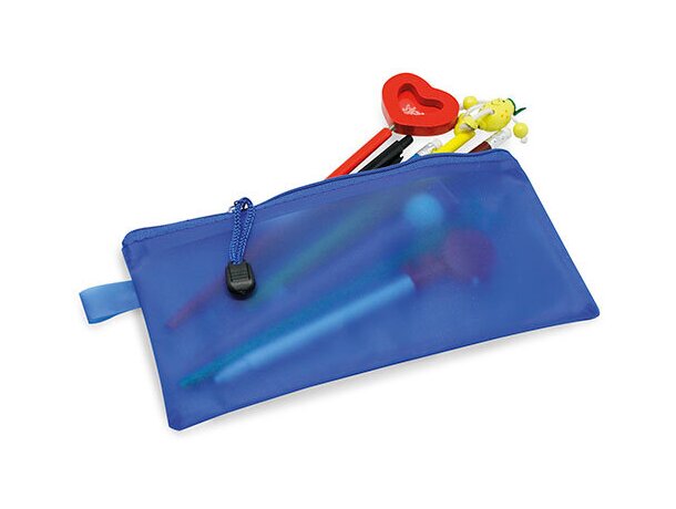 Bolsa pequeña de pvc con cremallera azul