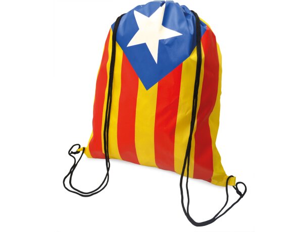 Mochila con cuerdas con bandera independentista catalana barata