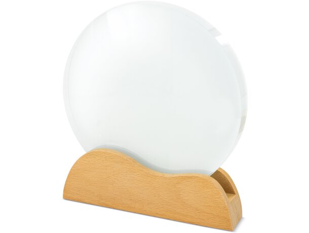 Trofeo Marsik madera y cristal con sublimación 18x20 cm detalle 1