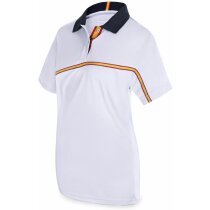 Polo técnico de mujer modelo bandera barato blanco