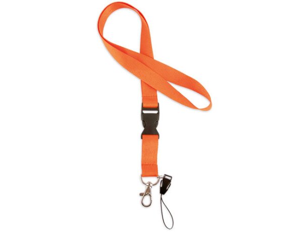 Lanyard doble de poliéster naranja