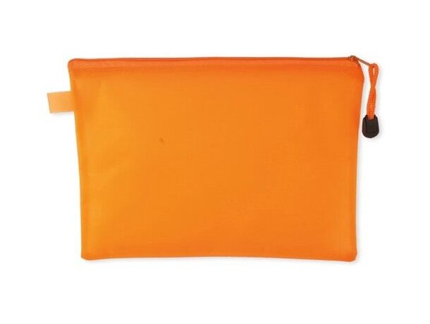 Bolsa de pvc con cierre de cremallera naranja